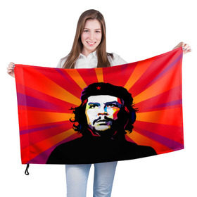 Флаг 3D с принтом Че Гевара в Екатеринбурге, 100% полиэстер | плотность ткани — 95 г/м2, размер — 67 х 109 см. Принт наносится с одной стороны | куба | поп арт | революционер | чегевара