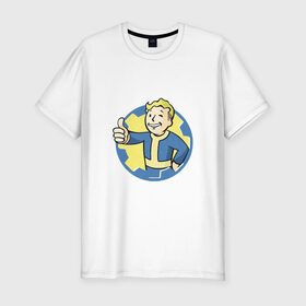 Мужская футболка премиум с принтом Fallout в Екатеринбурге, 92% хлопок, 8% лайкра | приталенный силуэт, круглый вырез ворота, длина до линии бедра, короткий рукав | 