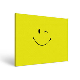 Холст прямоугольный с принтом Смайл в Екатеринбурге, 100% ПВХ |  | emoji | smile | жёлтый | смайл | смайлик | улыбка | эмодзи | эмоции