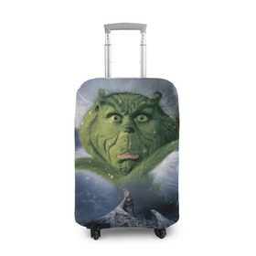 Чехол для чемодана 3D с принтом Гринч в Екатеринбурге, 86% полиэфир, 14% спандекс | двустороннее нанесение принта, прорези для ручек и колес | Тематика изображения на принте: grinch | гринч | нг | новый год | рождество