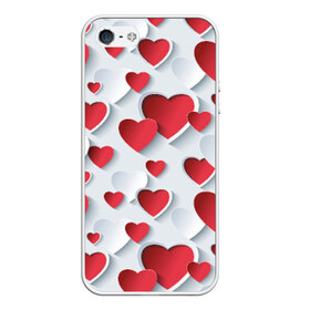 Чехол для iPhone 5/5S матовый с принтом Сердца в Екатеринбурге, Силикон | Область печати: задняя сторона чехла, без боковых панелей | день святого валентина | любовь | сердца