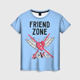 Женская футболка 3D с принтом Friendzone в Екатеринбурге, 100% полиэфир ( синтетическое хлопкоподобное полотно) | прямой крой, круглый вырез горловины, длина до линии бедер | 14 февраля | friendzone | valentine | день святого валентина | ненавижу 14 февраля | сердечки | френдзона