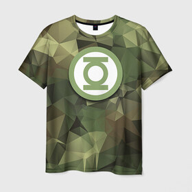 Мужская футболка 3D с принтом Зеленый фонарь в Екатеринбурге, 100% полиэфир | прямой крой, круглый вырез горловины, длина до линии бедер | 