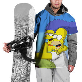 Накидка на куртку 3D с принтом Гомер и Мардж в Екатеринбурге, 100% полиэстер |  | Тематика изображения на принте: гомер