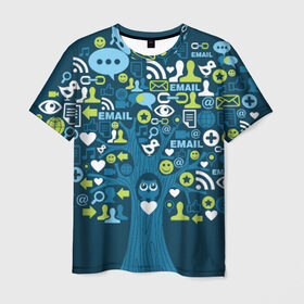 Мужская футболка 3D с принтом Socialmedia в Екатеринбурге, 100% полиэфир | прямой крой, круглый вырез горловины, длина до линии бедер | 