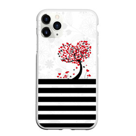 Чехол для iPhone 11 Pro матовый Сердца: в Екатеринбурге, Силикон |  | Тематика изображения на принте: весна | дерево | любовь | сердца | цветут | цветы