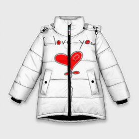 Зимняя куртка для девочек 3D с принтом Я тебя люблю в Екатеринбурге, ткань верха — 100% полиэстер; подклад — 100% полиэстер, утеплитель — 100% полиэстер. | длина ниже бедра, удлиненная спинка, воротник стойка и отстегивающийся капюшон. Есть боковые карманы с листочкой на кнопках, утяжки по низу изделия и внутренний карман на молнии. 

Предусмотрены светоотражающий принт на спинке, радужный светоотражающий элемент на пуллере молнии и на резинке для утяжки. | воздушный | сердце | шар | я тебя люблю