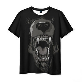 Мужская футболка 3D с принтом Grizzly bear в Екатеринбурге, 100% полиэфир | прямой крой, круглый вырез горловины, длина до линии бедер | bear | балалайка | водка | медведь