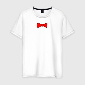 Мужская футболка хлопок с принтом Bow Tie в Екатеринбурге, 100% хлопок | прямой крой, круглый вырез горловины, длина до линии бедер, слегка спущенное плечо. | бабочка | бант | галстук