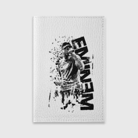 Обложка для паспорта матовая кожа с принтом Eminem в Екатеринбурге, натуральная матовая кожа | размер 19,3 х 13,7 см; прозрачные пластиковые крепления | eminem | еминем | эминем
