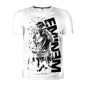 Мужская футболка 3D спортивная с принтом Eminem в Екатеринбурге, 100% полиэстер с улучшенными характеристиками | приталенный силуэт, круглая горловина, широкие плечи, сужается к линии бедра | Тематика изображения на принте: eminem | еминем | эминем