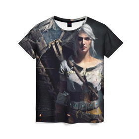 Женская футболка 3D с принтом The Witcher 3 Wild Hunt в Екатеринбурге, 100% полиэфир ( синтетическое хлопкоподобное полотно) | прямой крой, круглый вырез горловины, длина до линии бедер | игра.ведьмак 3 | цири | цири и геральт геральт