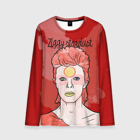 Мужской лонгслив 3D с принтом Ziggy Stardust в Екатеринбурге, 100% полиэстер | длинные рукава, круглый вырез горловины, полуприлегающий силуэт | bowie | david | ziggy stardust | боуи | дэвид | музыкант | певец | рок