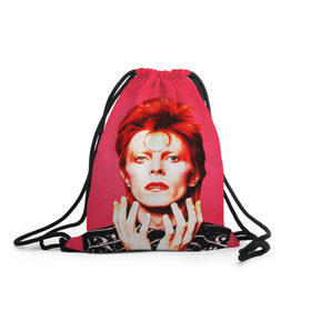 Рюкзак-мешок 3D с принтом Ziggy Stardust в Екатеринбурге, 100% полиэстер | плотность ткани — 200 г/м2, размер — 35 х 45 см; лямки — толстые шнурки, застежка на шнуровке, без карманов и подкладки | bowie | david | ziggy stardust | боуи | дэвид | музыкант | певец | рок