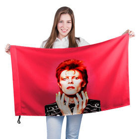 Флаг 3D с принтом Ziggy Stardust в Екатеринбурге, 100% полиэстер | плотность ткани — 95 г/м2, размер — 67 х 109 см. Принт наносится с одной стороны | bowie | david | ziggy stardust | боуи | дэвид | музыкант | певец | рок