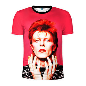 Мужская футболка 3D спортивная с принтом Ziggy Stardust в Екатеринбурге, 100% полиэстер с улучшенными характеристиками | приталенный силуэт, круглая горловина, широкие плечи, сужается к линии бедра | Тематика изображения на принте: bowie | david | ziggy stardust | боуи | дэвид | музыкант | певец | рок