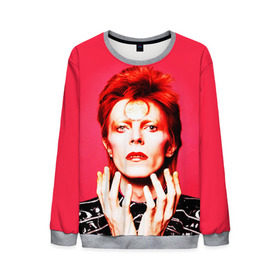 Мужской свитшот 3D с принтом Ziggy Stardust в Екатеринбурге, 100% полиэстер с мягким внутренним слоем | круглый вырез горловины, мягкая резинка на манжетах и поясе, свободная посадка по фигуре | bowie | david | ziggy stardust | боуи | дэвид | музыкант | певец | рок