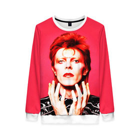 Женский свитшот 3D с принтом Ziggy Stardust в Екатеринбурге, 100% полиэстер с мягким внутренним слоем | круглый вырез горловины, мягкая резинка на манжетах и поясе, свободная посадка по фигуре | bowie | david | ziggy stardust | боуи | дэвид | музыкант | певец | рок