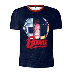 Мужская футболка 3D спортивная с принтом Bowie в Екатеринбурге, 100% полиэстер с улучшенными характеристиками | приталенный силуэт, круглая горловина, широкие плечи, сужается к линии бедра | Тематика изображения на принте: bowie | david | боуи | дэвид | музыкант | певец | рок