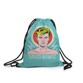 Рюкзак-мешок 3D с принтом David Bowie в Екатеринбурге, 100% полиэстер | плотность ткани — 200 г/м2, размер — 35 х 45 см; лямки — толстые шнурки, застежка на шнуровке, без карманов и подкладки | Тематика изображения на принте: bowie | david | боуи | дэвид | музыкант | певец | рок