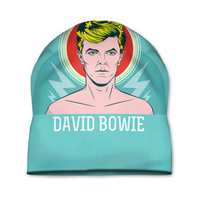 Шапка 3D с принтом David Bowie в Екатеринбурге, 100% полиэстер | универсальный размер, печать по всей поверхности изделия | Тематика изображения на принте: bowie | david | боуи | дэвид | музыкант | певец | рок