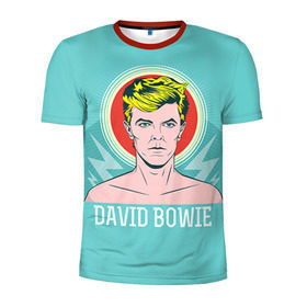 Мужская футболка 3D спортивная с принтом David Bowie в Екатеринбурге, 100% полиэстер с улучшенными характеристиками | приталенный силуэт, круглая горловина, широкие плечи, сужается к линии бедра | Тематика изображения на принте: bowie | david | боуи | дэвид | музыкант | певец | рок