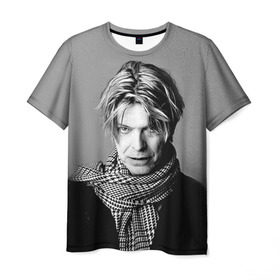 Мужская футболка 3D с принтом Дэвид Боуи в Екатеринбурге, 100% полиэфир | прямой крой, круглый вырез горловины, длина до линии бедер | bowie | david | боуи | дэвид | музыкант | певец | рок