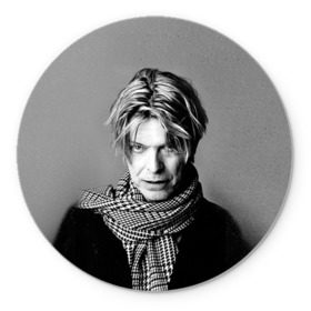 Коврик круглый с принтом Дэвид Боуи в Екатеринбурге, резина и полиэстер | круглая форма, изображение наносится на всю лицевую часть | bowie | david | боуи | дэвид | музыкант | певец | рок