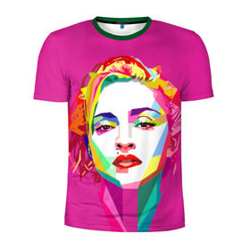Мужская футболка 3D спортивная с принтом Мадонна в Екатеринбурге, 100% полиэстер с улучшенными характеристиками | приталенный силуэт, круглая горловина, широкие плечи, сужается к линии бедра | искусство | мадонна | певица | поп арт