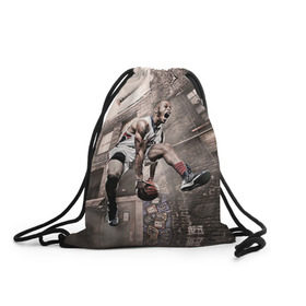 Рюкзак-мешок 3D с принтом Баскетбол город в Екатеринбурге, 100% полиэстер | плотность ткани — 200 г/м2, размер — 35 х 45 см; лямки — толстые шнурки, застежка на шнуровке, без карманов и подкладки | basketball | nba | баскетбольный | нба