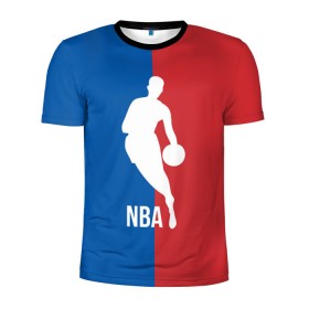 Мужская футболка 3D спортивная с принтом Эмблема NBA в Екатеринбурге, 100% полиэстер с улучшенными характеристиками | приталенный силуэт, круглая горловина, широкие плечи, сужается к линии бедра | basketball | nba | баскет | баскетбол | баскетбольный | нба | спорт | эмблема