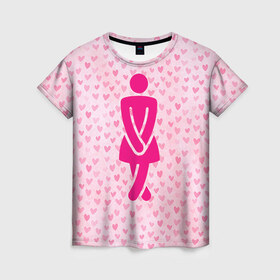 Женская футболка 3D с принтом Желание женщины в Екатеринбурге, 100% полиэфир ( синтетическое хлопкоподобное полотно) | прямой крой, круглый вырез горловины, длина до линии бедер | 14 февраля | влюбленные | день святого валентина | любимый | любовь | парные | половинка