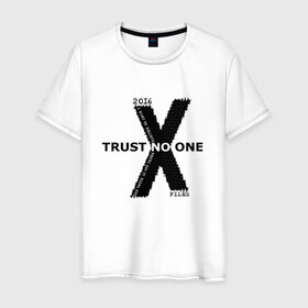 Мужская футболка хлопок с принтом х-files в Екатеринбурге, 100% хлопок | прямой крой, круглый вырез горловины, длина до линии бедер, слегка спущенное плечо. | 2016 | believe | trust | x files | кино | секретные