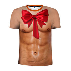 Мужская футболка 3D спортивная с принтом Твой подарок в Екатеринбурге, 100% полиэстер с улучшенными характеристиками | приталенный силуэт, круглая горловина, широкие плечи, сужается к линии бедра | body | man body
подарок | бант | голое тело | идеальное | мужское тело | подарок жене | подарок мужу | пресс | спорт | тело | торс