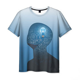 Мужская футболка 3D с принтом Умный студент в Екатеринбурге, 100% полиэфир | прямой крой, круглый вырез горловины, длина до линии бедер | student | день студента | студент | студенчество | татьянин день | универ