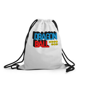 Рюкзак-мешок 3D с принтом Dragon Ball Logo в Екатеринбурге, 100% полиэстер | плотность ткани — 200 г/м2, размер — 35 х 45 см; лямки — толстые шнурки, застежка на шнуровке, без карманов и подкладки | болл | драгон | лого | логотип