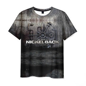 Мужская футболка 3D с принтом Nickelback в Екатеринбурге, 100% полиэфир | прямой крой, круглый вырез горловины, длина до линии бедер | nickelback | группа | никельбэк | рок