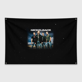 Флаг-баннер с принтом Nickelback в Екатеринбурге, 100% полиэстер | размер 67 х 109 см, плотность ткани — 95 г/м2; по краям флага есть четыре люверса для крепления | nickelback | группа | никельбэк | рок