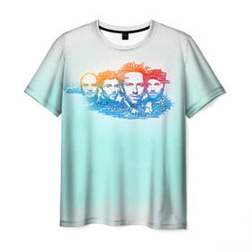 Мужская футболка 3D с принтом Coldplay в Екатеринбурге, 100% полиэфир | прямой крой, круглый вырез горловины, длина до линии бедер | 