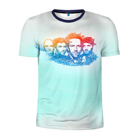 Мужская футболка 3D спортивная с принтом Coldplay в Екатеринбурге, 100% полиэстер с улучшенными характеристиками | приталенный силуэт, круглая горловина, широкие плечи, сужается к линии бедра | 