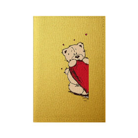 Обложка для паспорта матовая кожа с принтом Медведи б в Екатеринбурге, натуральная матовая кожа | размер 19,3 х 13,7 см; прозрачные пластиковые крепления | Тематика изображения на принте: 14 февраля | heart | love | влюбленные | день святого валентина | лав | любовь | пара | подарок | сердечки | сердце