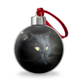 Ёлочный шар с принтом Черный в Екатеринбурге, Пластик | Диаметр: 77 мм | домашняя | животное | кот | котэ | кошка | черный