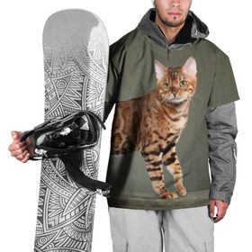 Накидка на куртку 3D с принтом Бенгальский кот в Екатеринбурге, 100% полиэстер |  | бенгальский | домашняя | животное | кот | котэ | кошка