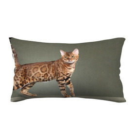 Подушка 3D антистресс с принтом Бенгальский кот в Екатеринбурге, наволочка — 100% полиэстер, наполнитель — вспененный полистирол | состоит из подушки и наволочки на молнии | бенгальский | домашняя | животное | кот | котэ | кошка
