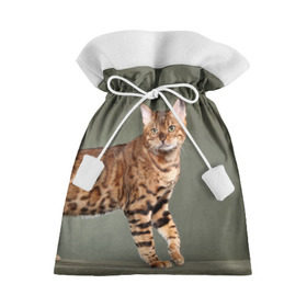 Подарочный 3D мешок с принтом Бенгальский кот в Екатеринбурге, 100% полиэстер | Размер: 29*39 см | бенгальский | домашняя | животное | кот | котэ | кошка