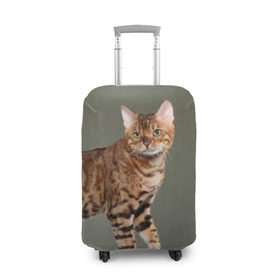 Чехол для чемодана 3D с принтом Бенгальский кот в Екатеринбурге, 86% полиэфир, 14% спандекс | двустороннее нанесение принта, прорези для ручек и колес | бенгальский | домашняя | животное | кот | котэ | кошка