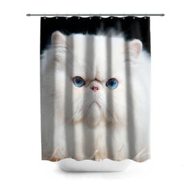 Штора 3D для ванной с принтом Персидский кот в Екатеринбурге, 100% полиэстер | плотность материала — 100 г/м2. Стандартный размер — 146 см х 180 см. По верхнему краю — пластиковые люверсы для креплений. В комплекте 10 пластиковых колец | домашняя | животное | кот | котэ | кошка | персидский