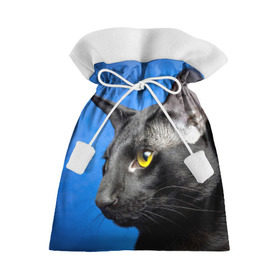 Подарочный 3D мешок с принтом Черный кот в Екатеринбурге, 100% полиэстер | Размер: 29*39 см | домашняя | животное | кот | котэ | кошка | черный