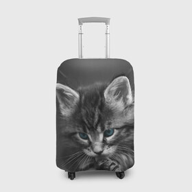 Чехол для чемодана 3D с принтом Котенок в Екатеринбурге, 86% полиэфир, 14% спандекс | двустороннее нанесение принта, прорези для ручек и колес | домашняя | животное | кот | котэ | кошка