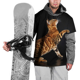Накидка на куртку 3D с принтом Бенгальская кошка в Екатеринбурге, 100% полиэстер |  | бенгальская | домашняя | животное | кот | котэ | кошка